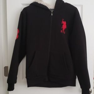 US Polo hooded zip up jacket lined